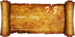 Trimmel Zita névjegykártya