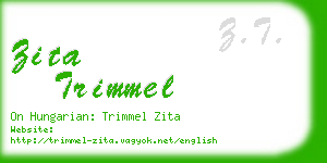 zita trimmel business card